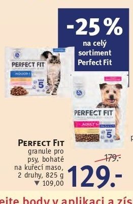 PERFECT FIT granule pro psy, bohaté na kuřecí maso, 2 druhy, 825 g