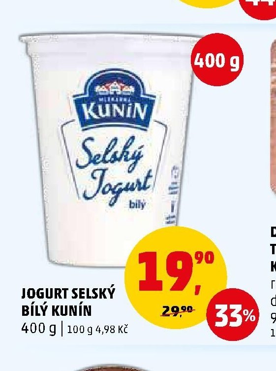 Jogurt selský bílý Kunín - Penny Market aktualniletaky.eu