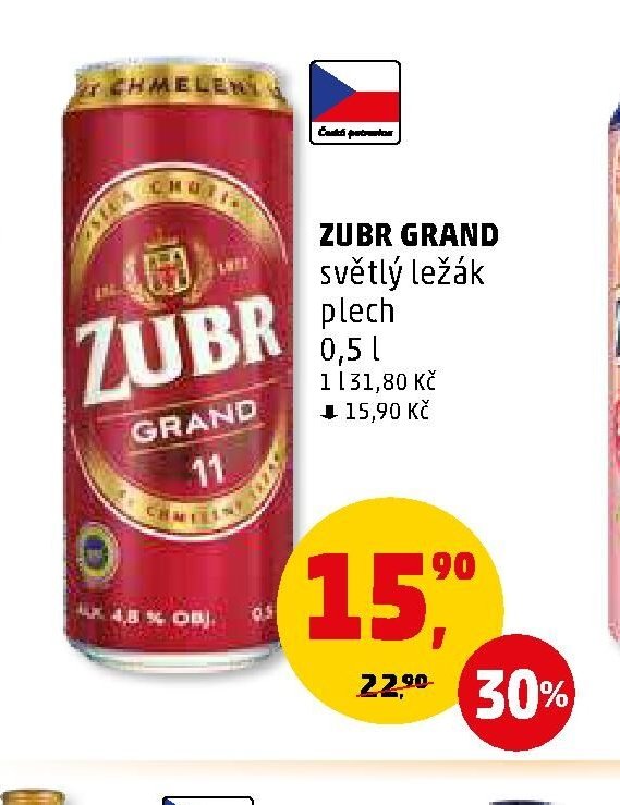 ZUBR GRAND světlý ležák - Penny Market aktualniletaky.eu