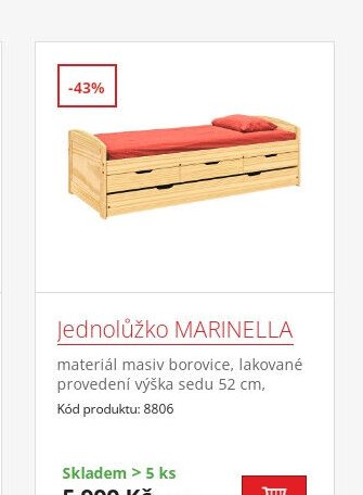 Jednolůžko MARINELLA