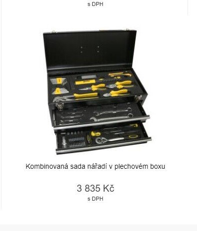 Kombinovaná sada nářadí v plechovém boxu