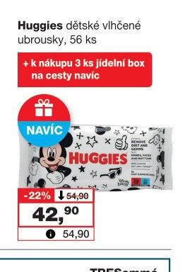 Huggies dětské vlhčené ubrousky, 56 ks