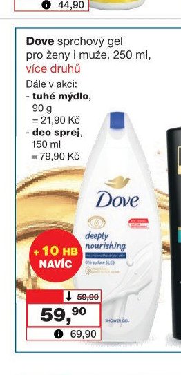 Dove sprchový gel pro ženy i muže, 250 ml