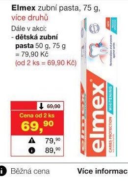 Elmex zubní pasta, 75 g
