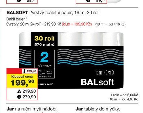 BALsoft 2vrstvý toaletní papír