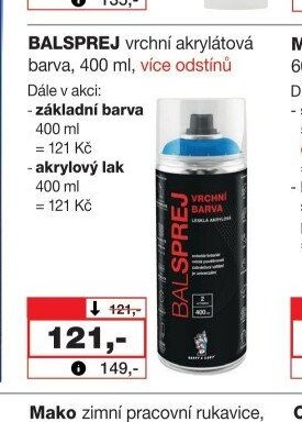 BALSPREJ vrchní akrylátová barva, 400 ml