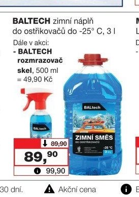 BALTECH zimní náplň do ostřikovačů -25° C, 3 l