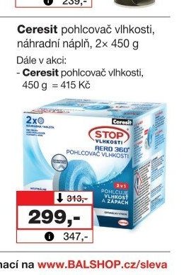 Ceresit pohlcovač vlhkosti, náhradní náplň, 2x 450 g