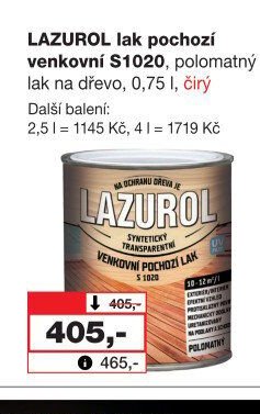 LAZUROL lak pochozí venkovní S1020