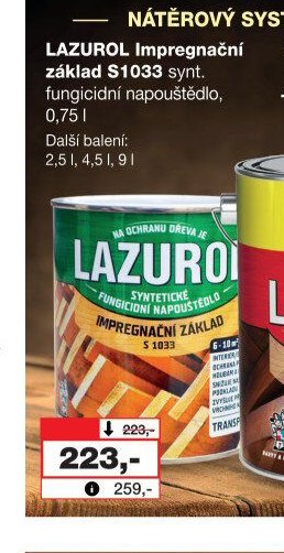 LAZUROL Impregnační základ S1033