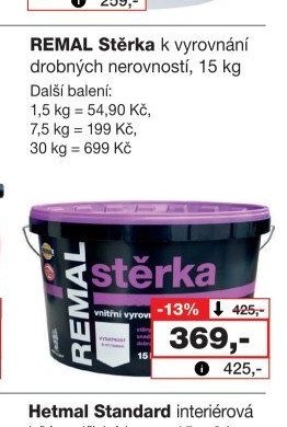 REMAL Stěrka k vyrovnání drobných nerovností, 15 kg