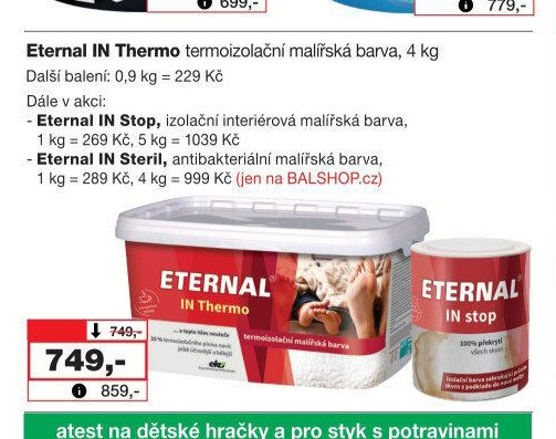 Eternal IN Thermo termoizolační malířská barva, 4 kg