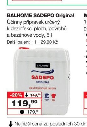 BALHOME SADEPO Original Účinný přípravek určený k dezinfekci ploch