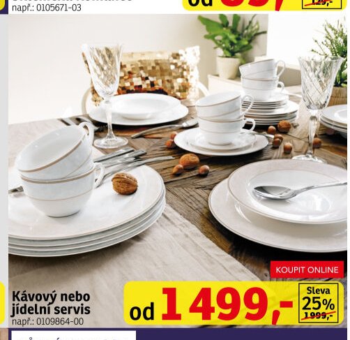Kávový nebo jídelní servis