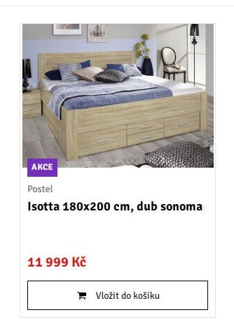 Isotta 180x200 cm, dub sonoma