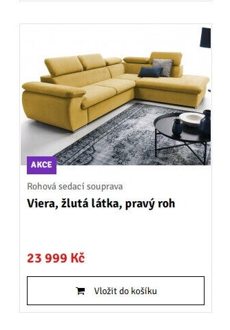 Viera, žlutá látka, pravý roh
