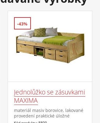 Jednolůžko se zásuvkami MAXIMA