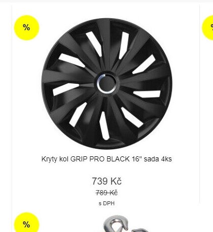 Kryty kol GRIP PRO BLACK 16