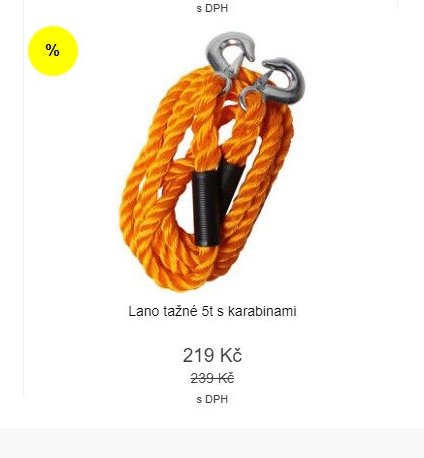 Lano tažné 5t s karabinami