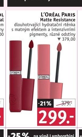 L'ORÉAL PARIS Matte Resistance rtěnka