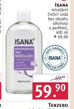 ISANA micelární čistící voda bez obsahu alkoholu a parfémů, 400 ml