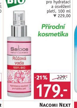 SALOOS růžová voda pro hydrataci a osvěžení pleti, 100 ml