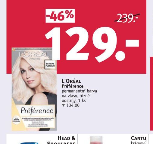 L'Oréal Préférence permanentní barva na vlasy