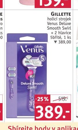 GILLETTE holicí strojek Venus Deluxe Smooth Swirl