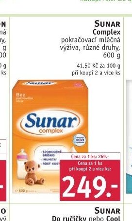 Sunar Complex pokračovací mléčná výživa