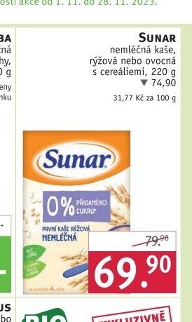 Sunar nemléčná kaše