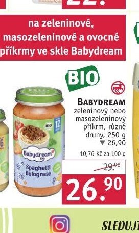 Babydream zeleninový nebo masozeleninový příkrm