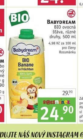 Babydream BIO ovocná šťáva