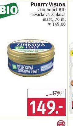 Purity Vision zklidňující BIO měsíčková zinková mast