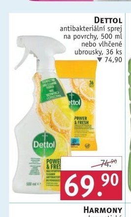 Dettol antibakteriální sprej nebo vlhčené ubrousky