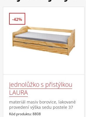 Jednolůžko s přistýlkou LAURA