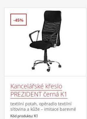 Kancelářské křeslo PREZIDENT černá K1