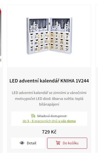 LED adventní kalendář KNIHA 1V244
