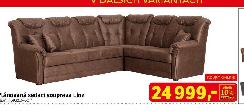 Plánovaná sedací souprava Linz