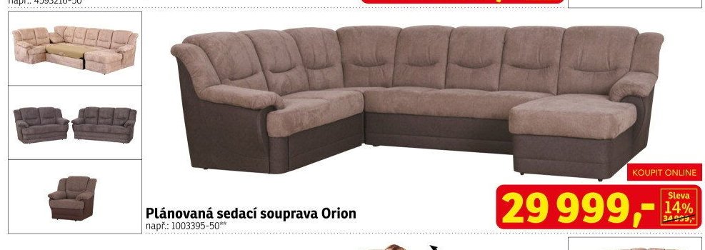Plánovaná sedací souprava Orion