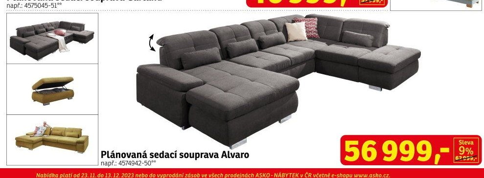 Plánovaná sedací souprava Alvaro