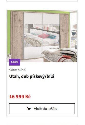 Šatní skříň Utah, dub pískový/bílá