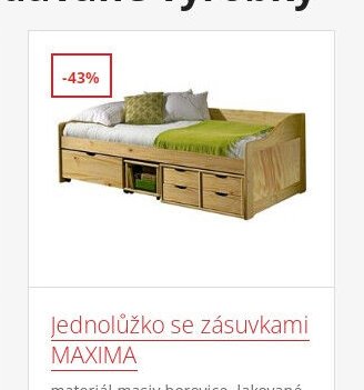 Jednolůžko se zásuvkami MAXIMA - IDEA nábytek aktualniletaky.eu