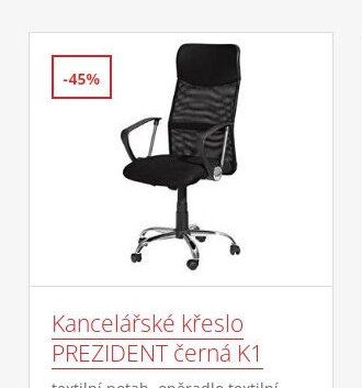 Kancelářské křeslo PREZIDENT černá K1 - IDEA nábytek aktualniletaky.eu
