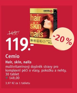 Cemio Hair, skin, nails