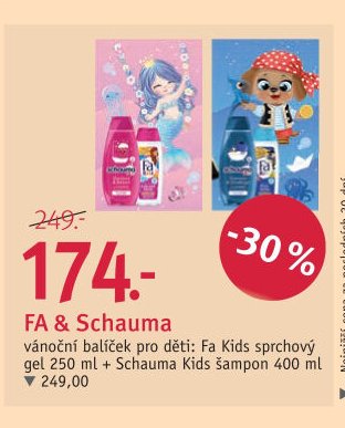 FA & Schauma vánoční balíček pro děti: Fa Kids sprchový gel 250 ml + Schauma Kids šampon 400 ml