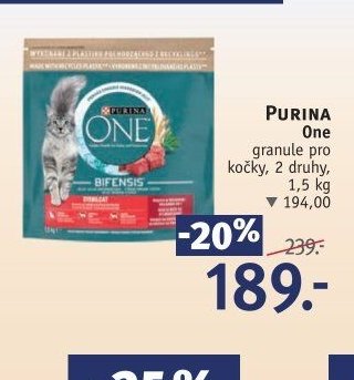 PURINA One granule pro kočky, 2 druhy, 1,5 kg