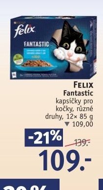 FELIX Fantastic kapsičky pro kočky, různé druhy, 12× 85 g