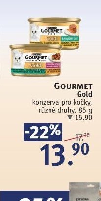 GOURMET Gold konzerva pro kočky, různé druhy, 85 g