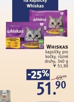 WHISKAS kapsičky pro kočky, různé druhy, 340 g