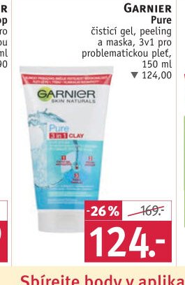 GARNIER Pure čisticí gel, peeling a maska